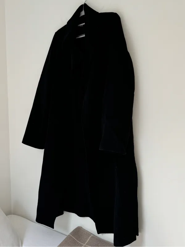 Zara Black Wool Collared Coat - Image 2