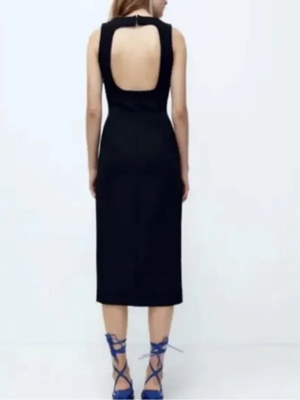 Zara black midi dress - Image 2