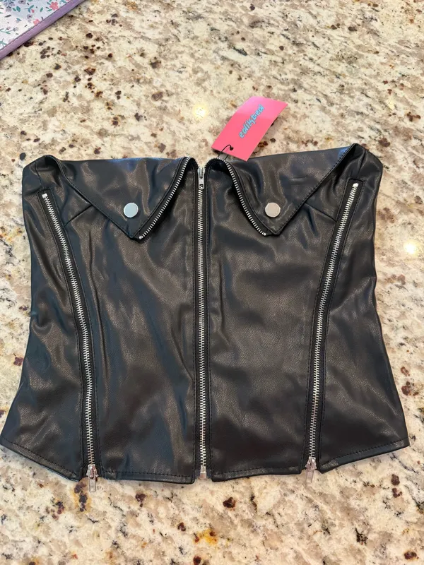 Edikted Leather Top Corset - Image 2