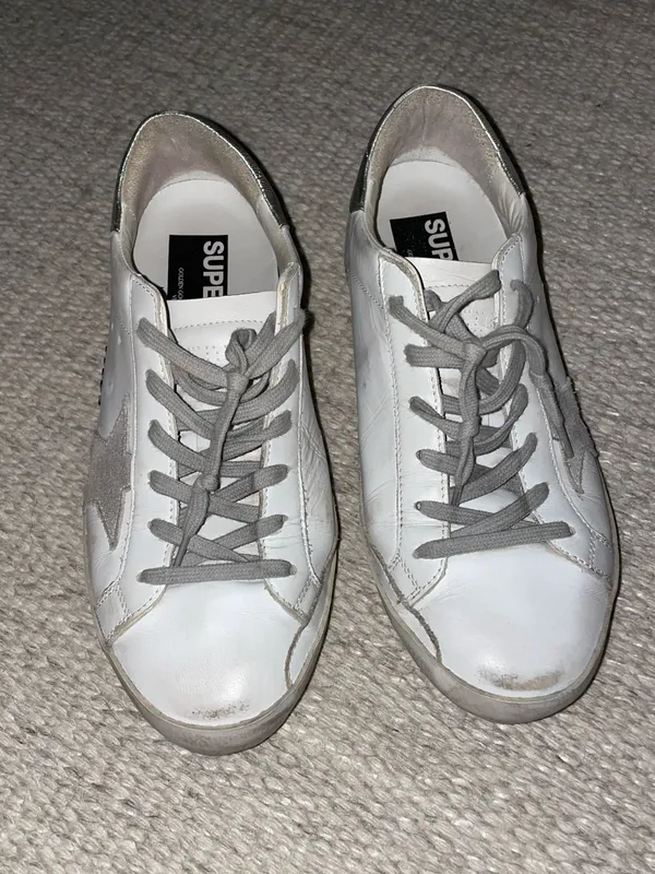 Golden Goose Women's Super-Star with silver heel tab and metal stud lettering - Image 2