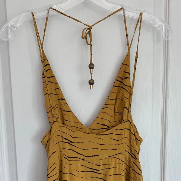 Urban‎ Outfitters Mustard Yellow Tiger Stripe Knot Front Mini Dress - M OB805863 - Image 12