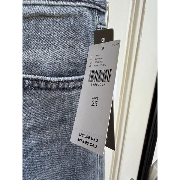 Mother Denim The Rascal Ankle Fray Jeans‎ Stitching In The Dark Grey Size 25 - Image 4
