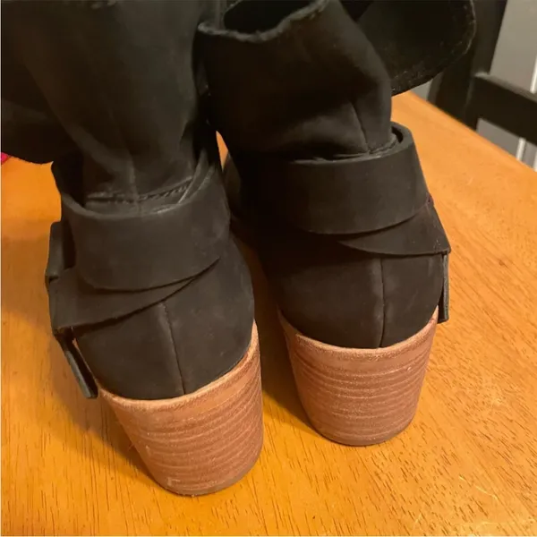UGG Black Ankle Booties with Wooden Heel - Image 2