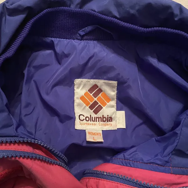*VTG 90S COLUMBIA Woman Size L Pink Lined Nylon Ski‎ Coat Jacket - Image 3