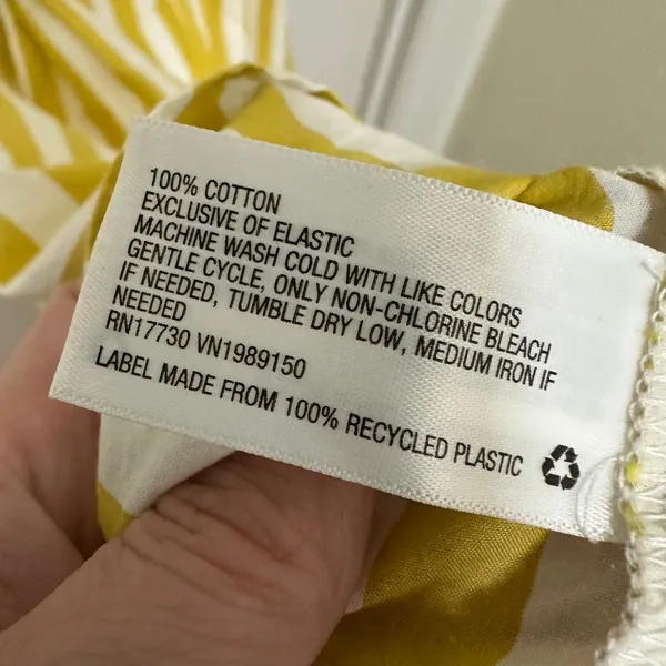 A New Day‎ | Woman's Yellow White Striped Smocked Sundress Midi Dress, Size S - Image 9