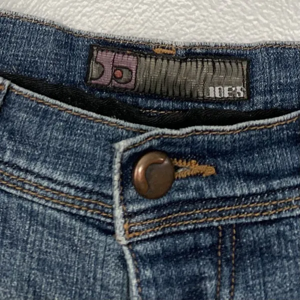 Joes Jeans Women Size 28 Patchwork Denim Blue Straight Buttonfly Festival Grunge - Image 3