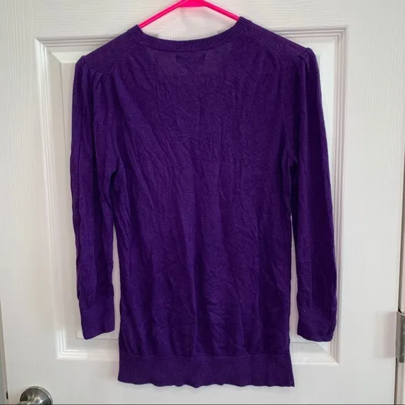 3/$25 - Banana republic lightweight‎ purple sweater - Image 3