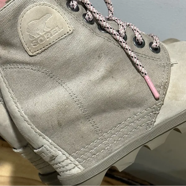 Sorel Canvas & Leather PDX Wedge Lace‎ Up Bootie Size 6.5 A58 - Image 9