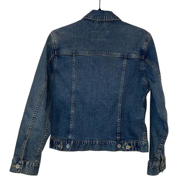 Eddie‎ Bauer Denim Jacket XS Stretch Trucker Blue Classic Jean Jacket - Image 3