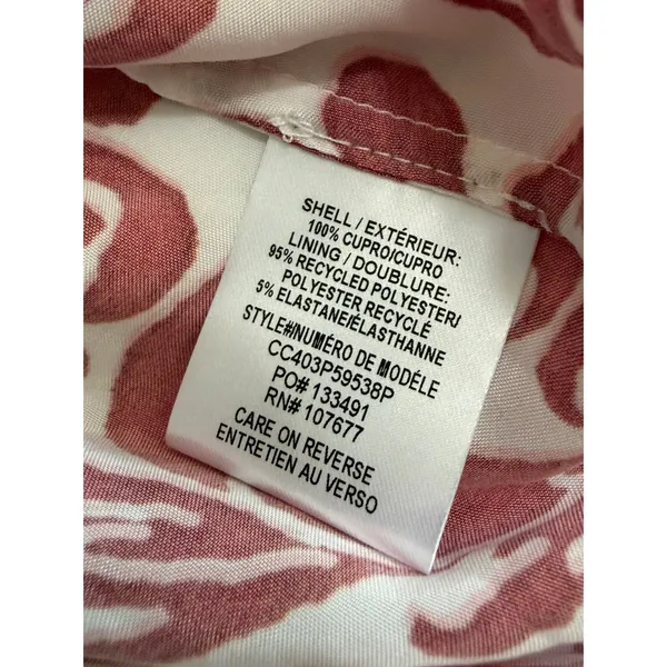 Alice + Olivia Shirt Dress Dress Womens S Red White Damask Flutter Sleeve - Image 3
