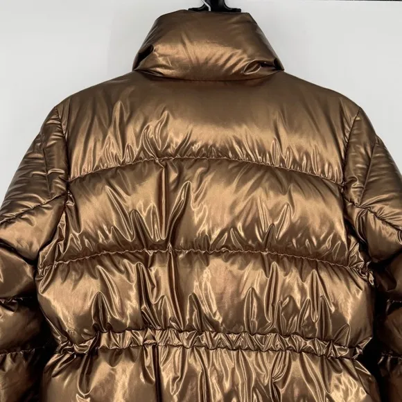 Athleta Lofty Down Puffer Jacket Size Small Bronze Metallic Winter Coat Gorpcore - Image 8