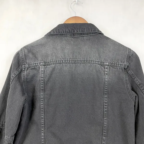 Free People Women Denim Jacket XS Black Grunge‎ Indie Rock Trucker Western Urban - Image 5