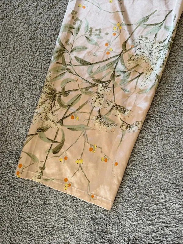 Blush Pink Floral Pajama Bottoms Size Large - Image 4