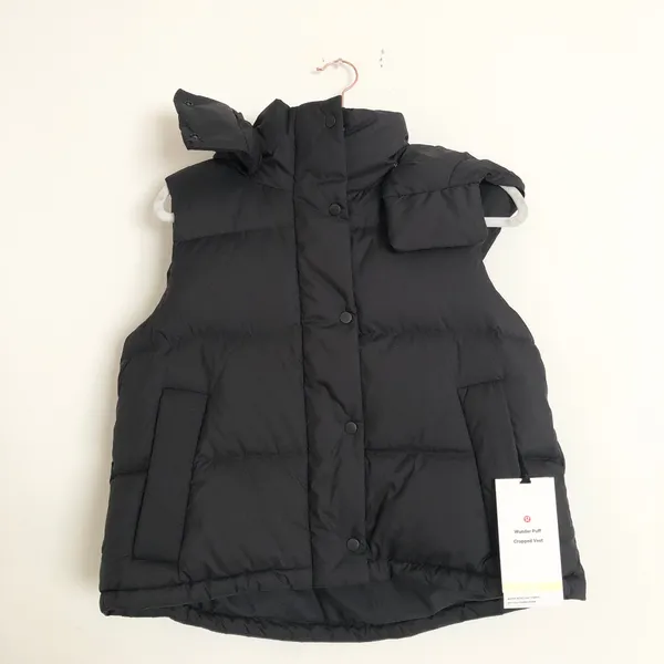 Lululemon Wunder Puff Cropped Vest Black Size 4 - Image 3