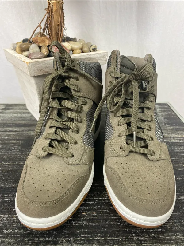 Nike Olive Green 579763-300 Dunk Sky Hi Wedge Lace Up Athletic Sneaker Shoes 9 - Image 2