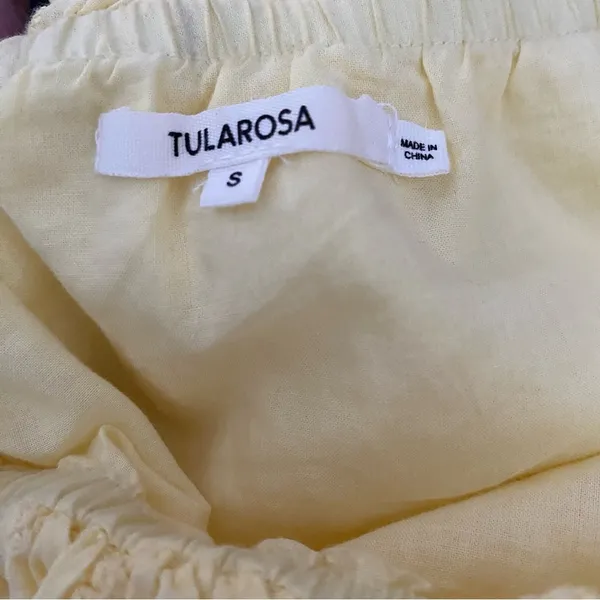 Tularosa Revolve Finley Pastel Yellow Tiered Mini Strapless Dress size small - Image 5