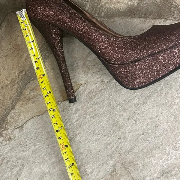 Heels Just Fabulous Shimmering Brown Glitter Heels 8 1/2 Like new-Gorgeous - Image 6