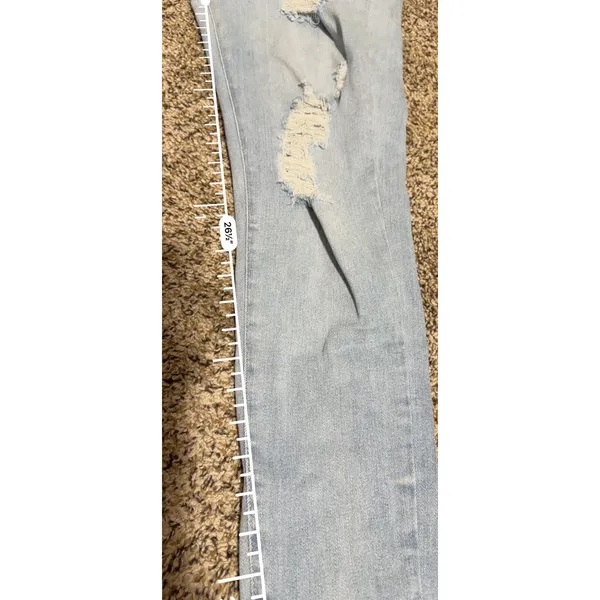 Guess Los Angeles Womens High Rise Distressed Skinny Jeans Light Wash 30 Q2GA10 - Image 9