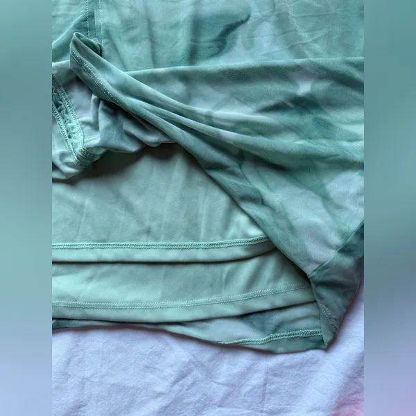 House of Harlow 1960 Mint Green Teal Tie Dye Ruched Maxi Skirt - Image 5