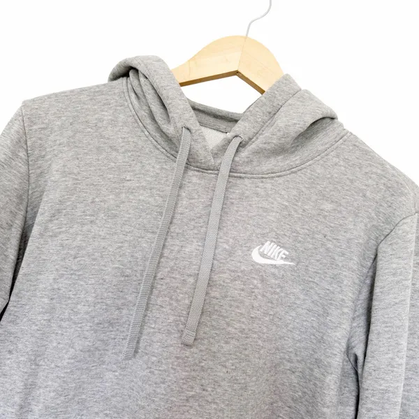 Nike Sportswear Gray Club Fleece Pullover Hoodie Sz M - Image 2