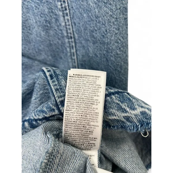 VINTAGE GAP 1990's 90's | M | Dress Jean Embossed UltraSoft Denim Mini Dress - Image 8