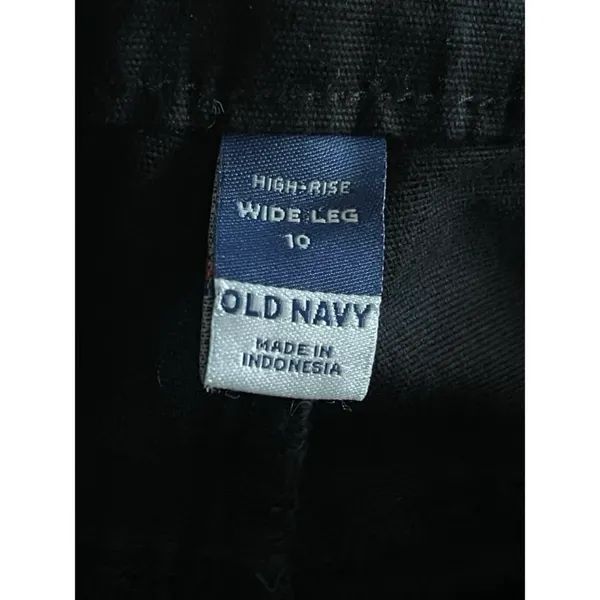 Old Navy Black Pants Women’s High Rise Wide Leg Sz 10 - Image 7