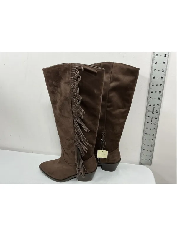Womans New Universal Thread Knee High Western Riding Boots 6 Brown - Image 3