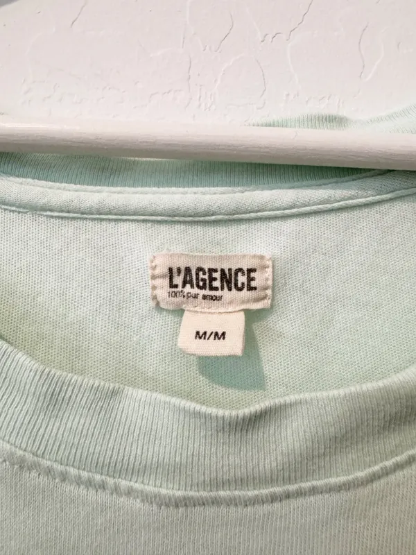 L’Agence Cory Cotton Scoopneck Tee Size Medium Honeydew Classic Basic Minimalist - Image 6