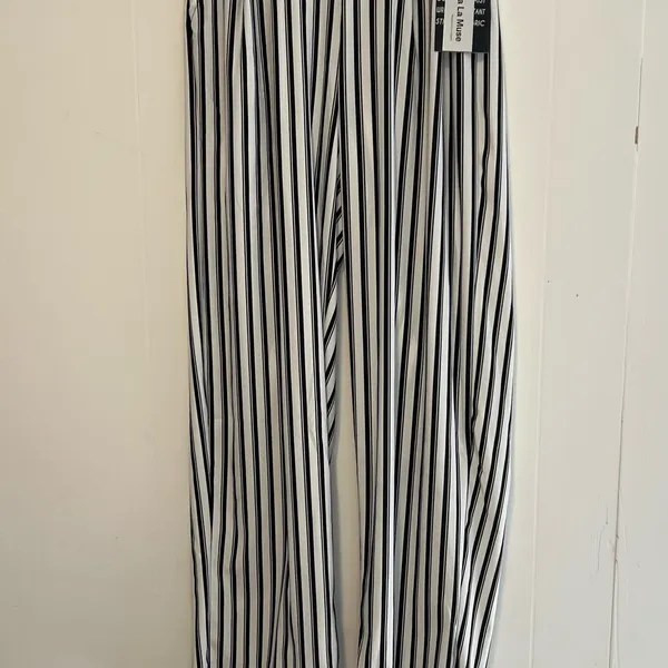 NWT LaLa Muse Women’s Striped Stretchy Pants Q12 - Image 2