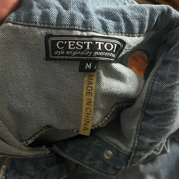 MD Vest Cest Toi light wash button up vest Blue Size M - Image 3