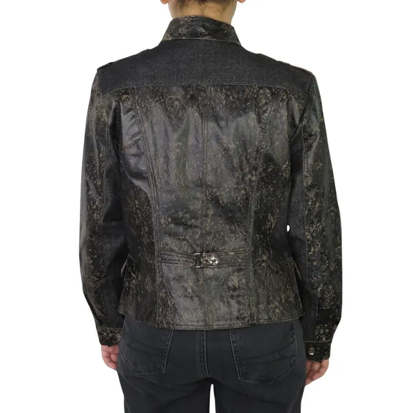 90s Vintage Brown Distressed Leather Jacket Moto Biker Jacket Medium - Image 2