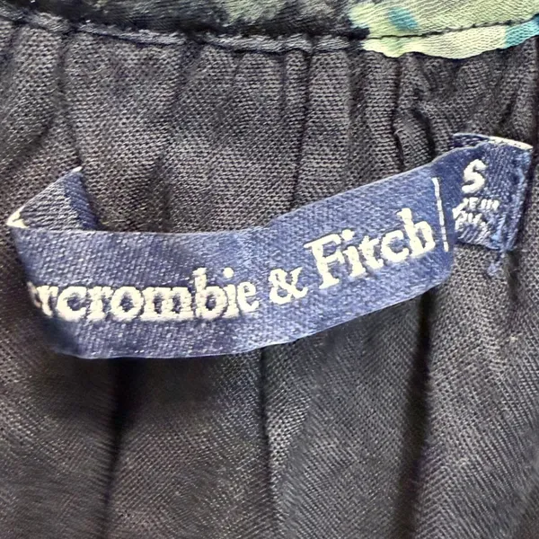 Abercrombie & Fitch S Floral High-Low Off-Shoulder Dress Blue Cottagecore Summer - Image 5