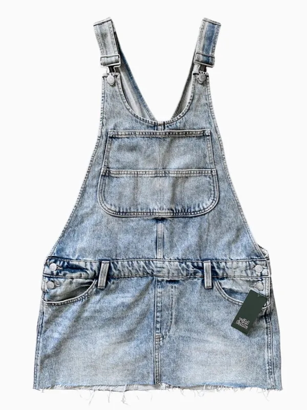 NWT Wild Fable Light Wash Denim Mini Skirtall Overall Dress - Image 3