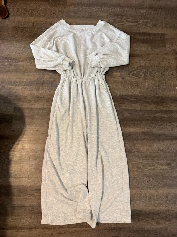 BUCKETLIST Light Gray Wide-Leg Jumpsuit with Elastic Waist - Image 3