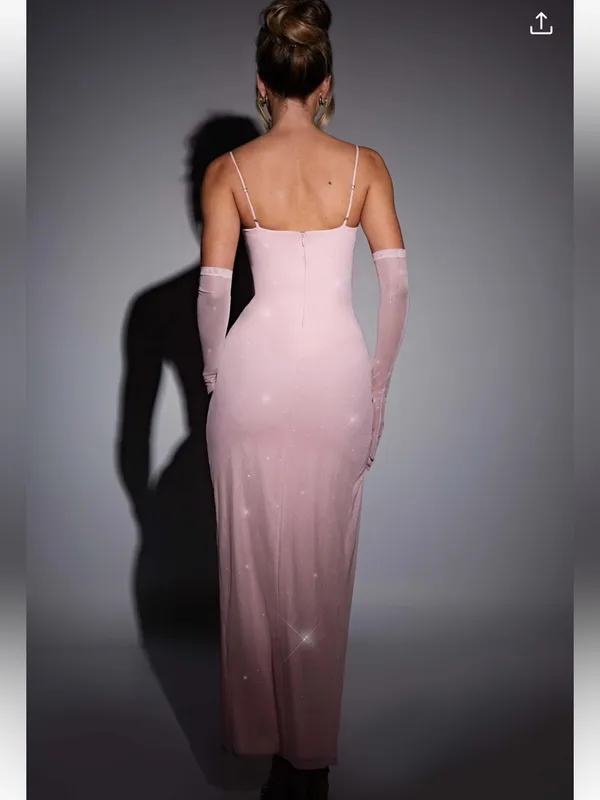 Babyboo Trixie Sparkle Glitter Corset Maxi Slit Dress New *NO GLOVES* - Image 3