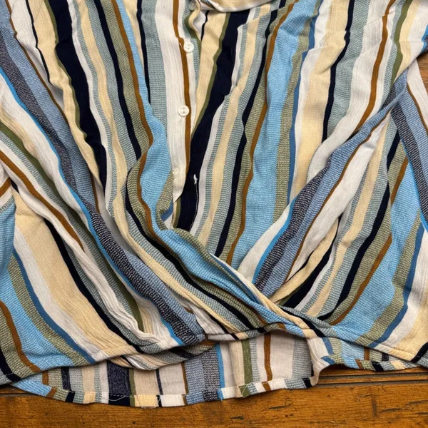 GIGIO USA Women's Striped Twist Front‎ Shirt Blouse Top Size S - Image 2