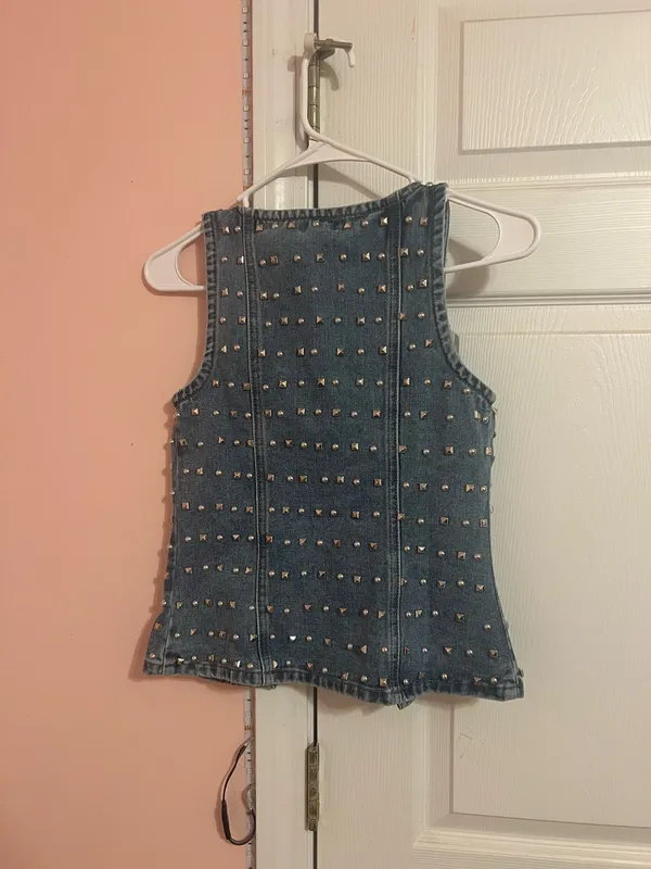 NWT Nasty Gal Studded Denim Corset Top - Image 4