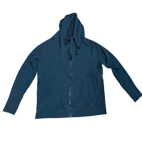 Fabletics‎ Black Zip Up Hoodie Fleece Lined Size M - Image 2