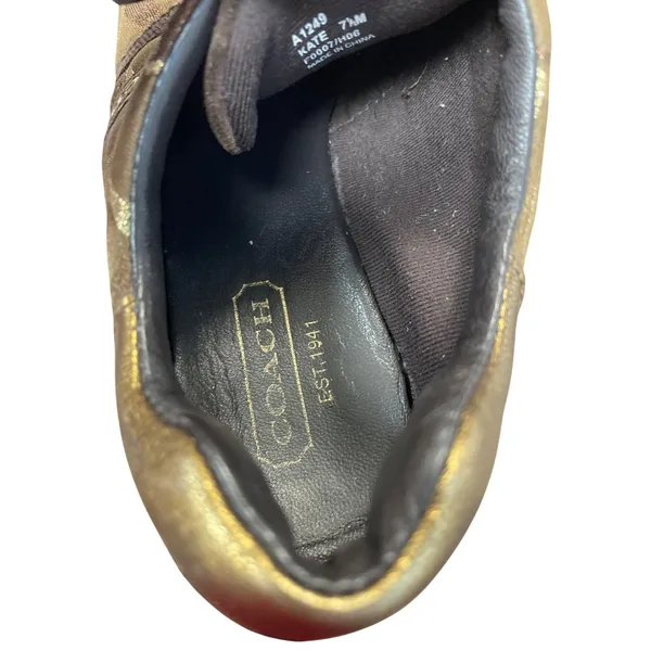 Coach Kate Womens Brown Leather & Suede Sneakers Size 7.5M SKU 9199 - Image 8