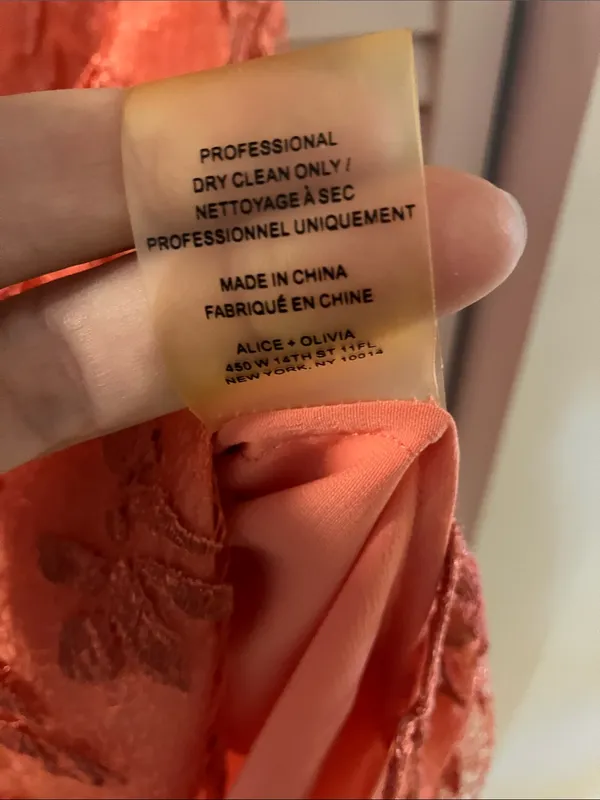 Alice and Olivia Orange Lace Mini Shift Dress Size 2 - Image 6