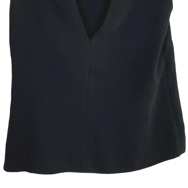 ZARA Perfect Sleeveless Lightweight Blouse Open V Neck Key Hole Back Small Black - Image 9