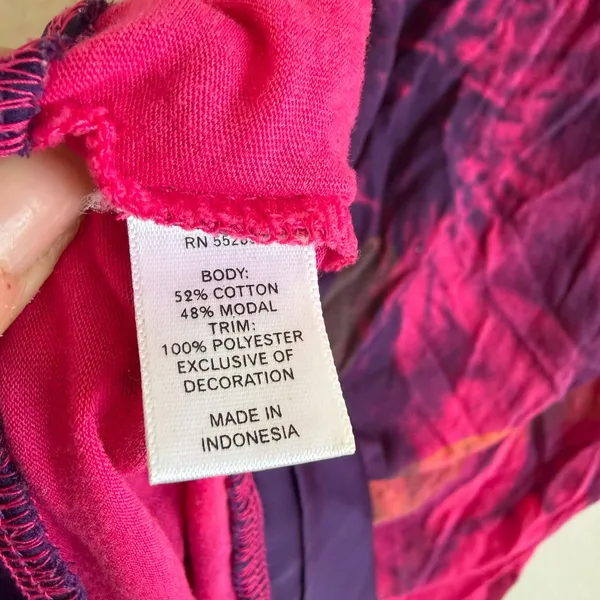 EXPRESS Dreamweight Cotton Vintage Y2K Pink Purple Tropical Tank Top Womens M - Image 5