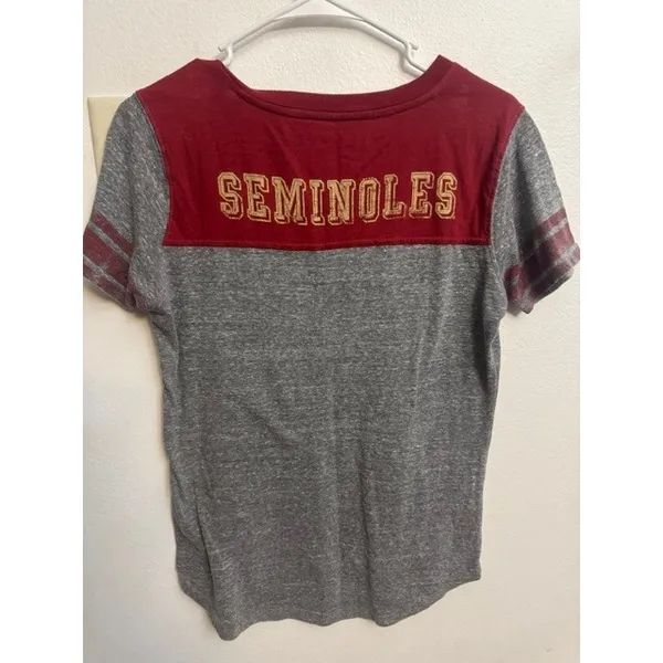 G-III 4Her Florida State Seminoles Football V-Neck T-Shirt Womens L (F) - Image 2