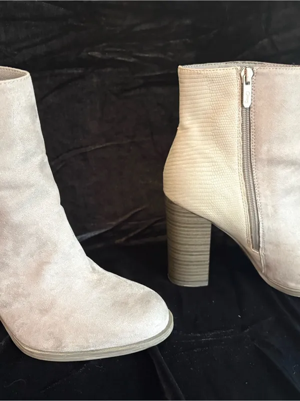 Sam Edelman Gray Suede Block Heel Ankle Boots - Women - Image 6