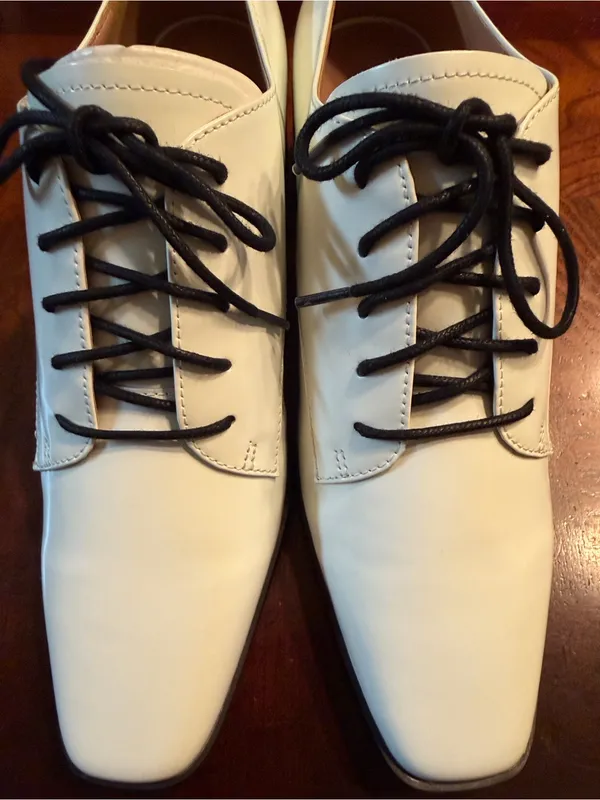 Linea Paolo Ivory Lace-Up Pointed Block Heel Shoes Size 8M - Image 10