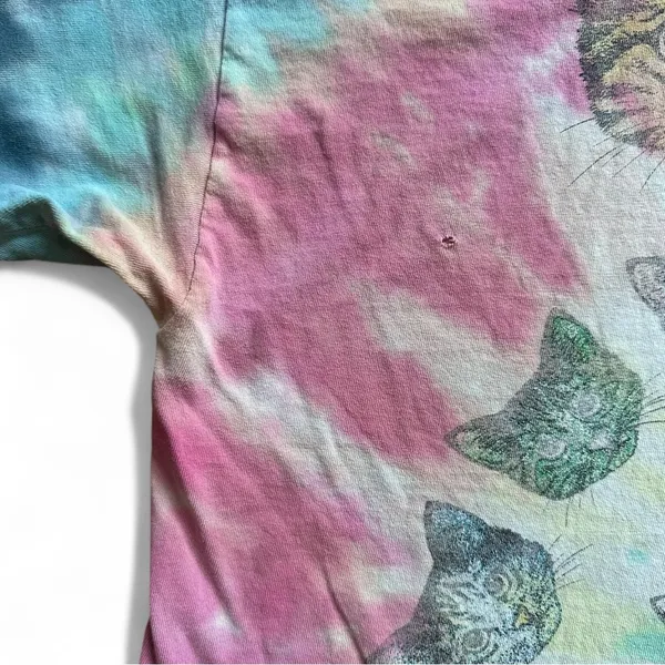 Tie-Dye Cat Spiral Print Graphic Tee - Image 4