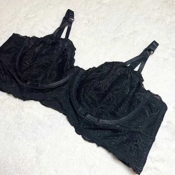 Torrid Curve Black Lace Underwire Longline Bralette Size 2X - Image 13