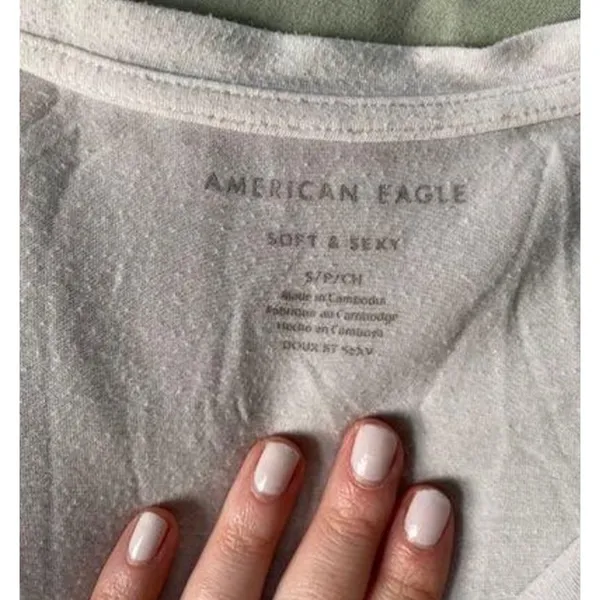 American Eagle Soft & Sexy White T-Shirt - Image 4