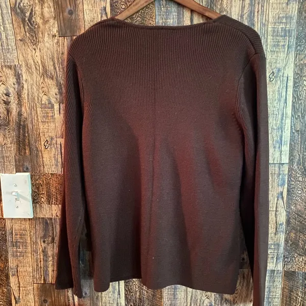 NWT Croft & Barrow women's brown cardigan size Large body 100% acrylic - Image 2