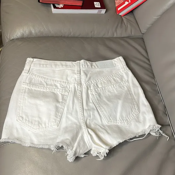 Pistola Nova High Rise Distressed Jean Shorts Size 28 Luxe White A-15 - Image 9